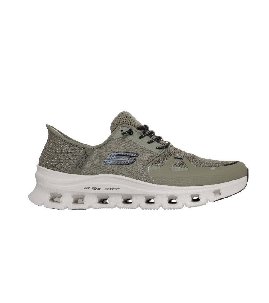 Sneakers Skechers uomo slip ins glide 232930OLBK Oliva nero<BR/>