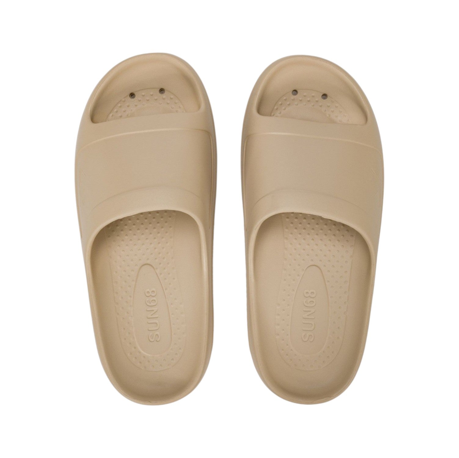 Pantofola Sun68 uomo BX36112 16 Slippers Monoblock Logo Beige<BR/>