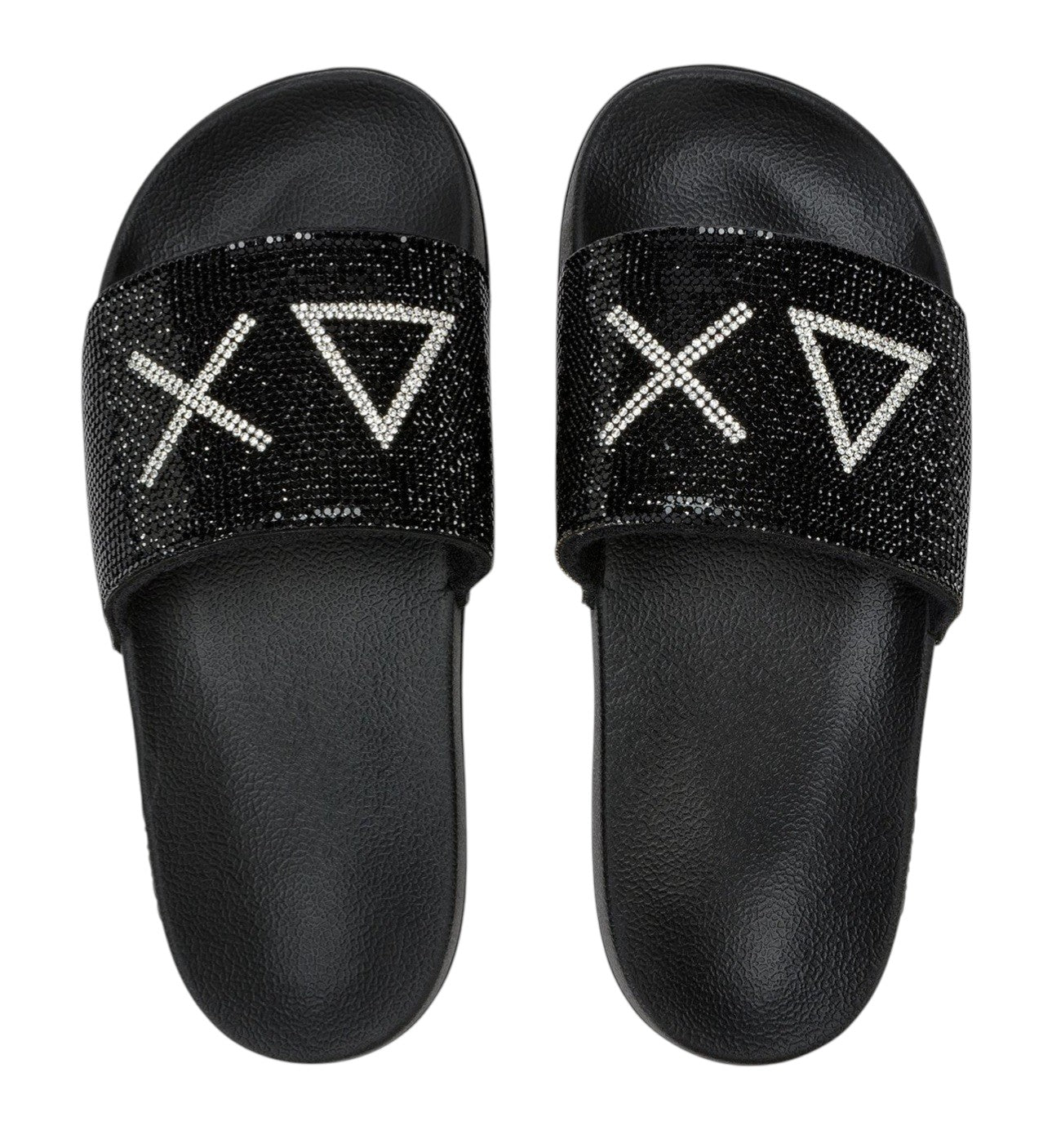 Pantofola Sun68 donna BX3621111 Slippers Strass Logo Nero<BR/>