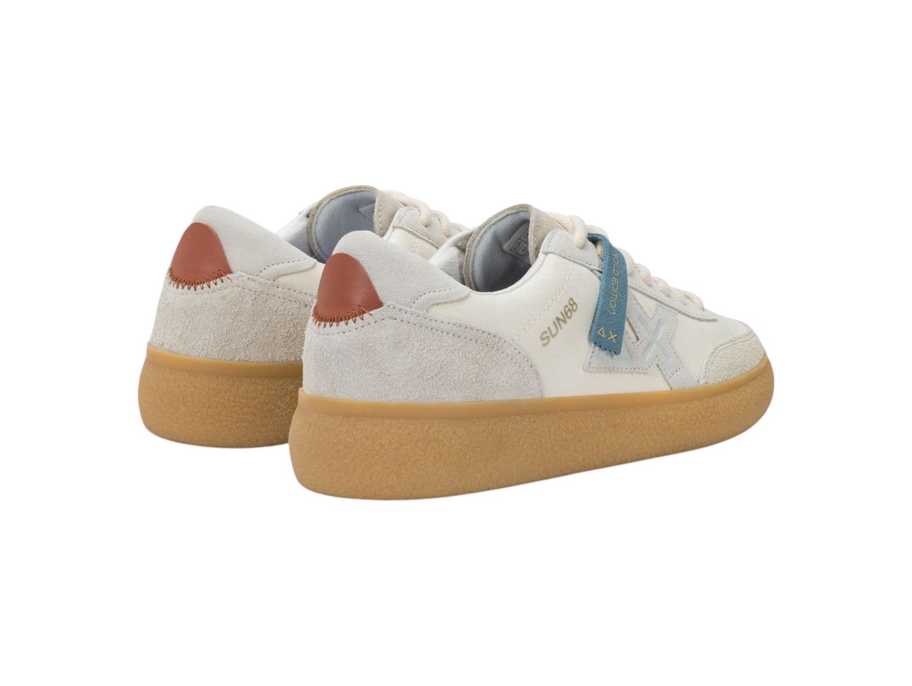 Sneakers Sun68 uomo BZ36149 31 Luis Canvas Suede Bianco Panna<BR/>