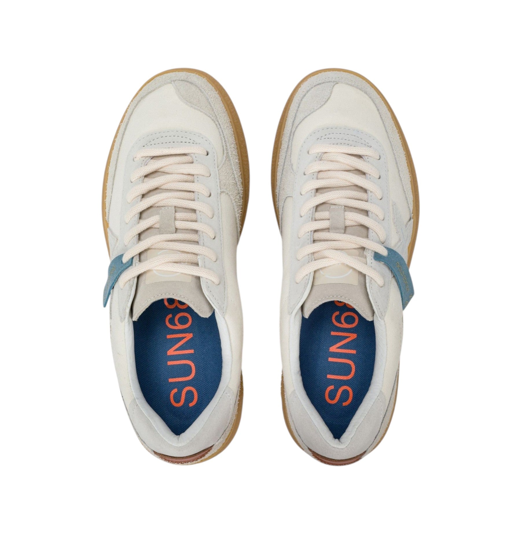 Sneakers Sun68 uomo BZ36149 31 Luis Canvas Suede Bianco Panna<BR/>