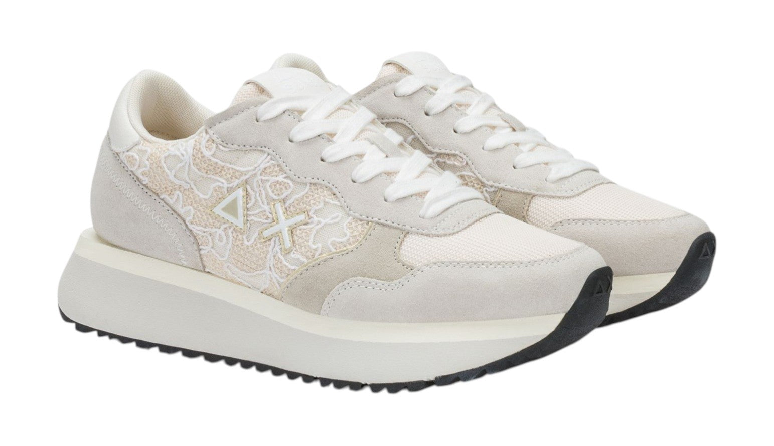 Sneakers Sun68 donna BZ3621131 Big Ally Flower Bianco Panna<BR/>