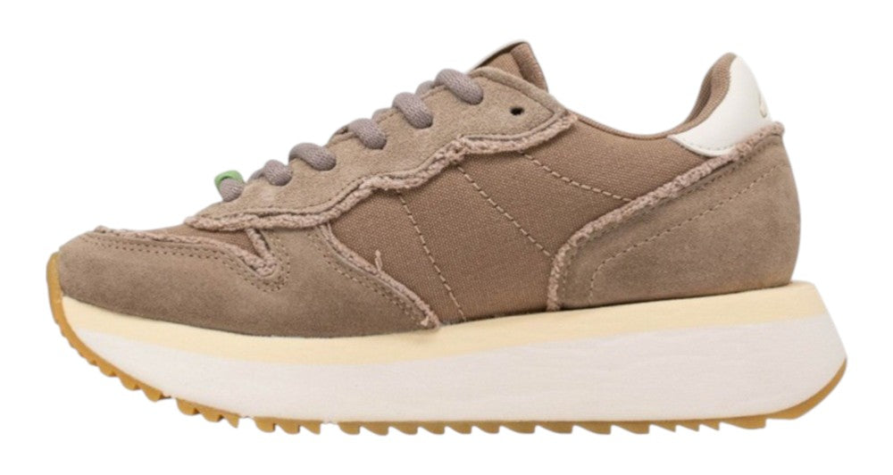 Sneakers Sun68 donna BZ3622398 Big Stargirl Canvas Stone Marrone chiaro<BR/>