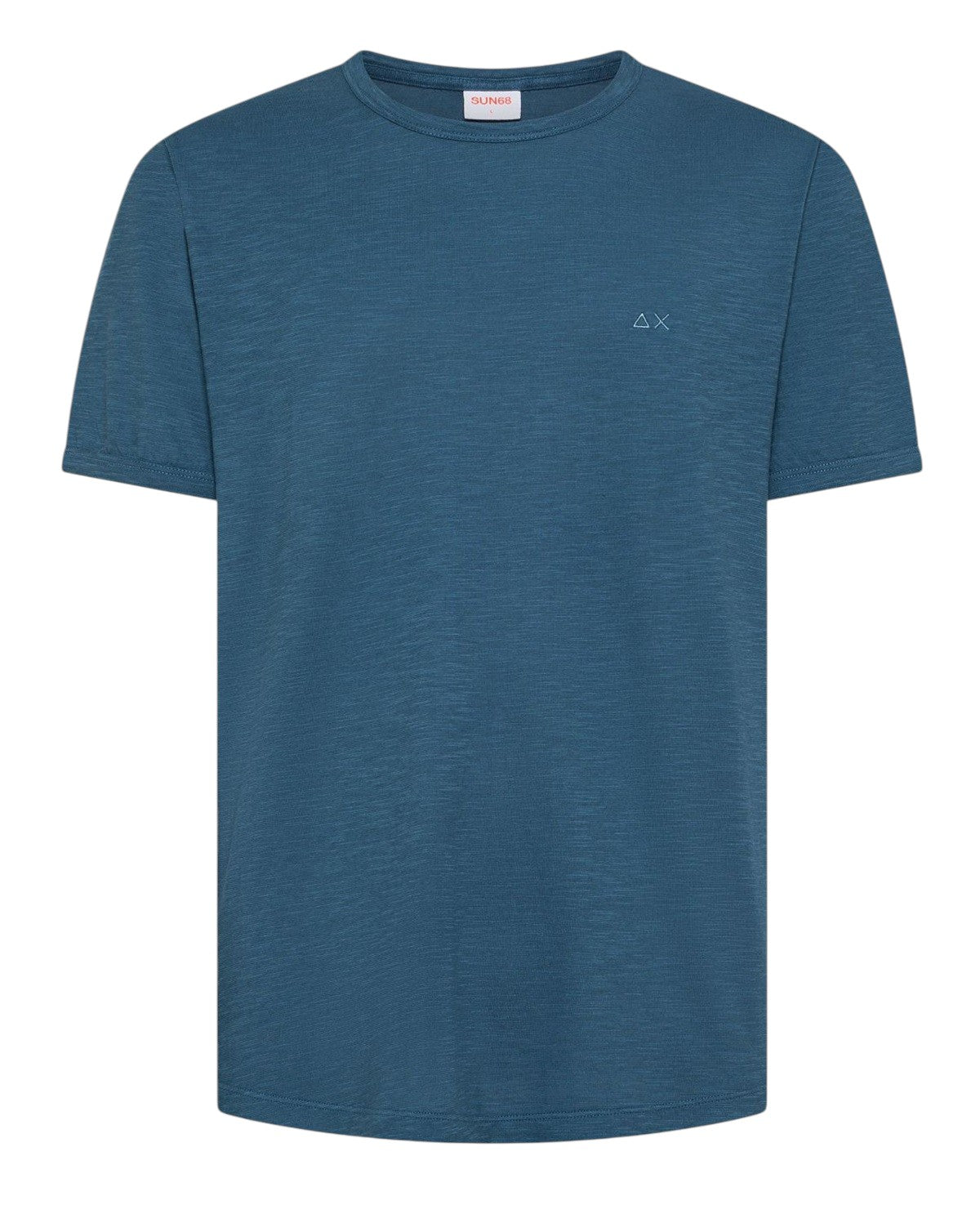 T-shirt Sun68 uomo T3611580 Jersey Cotone Fiammato Blu Avio scuro<BR/>