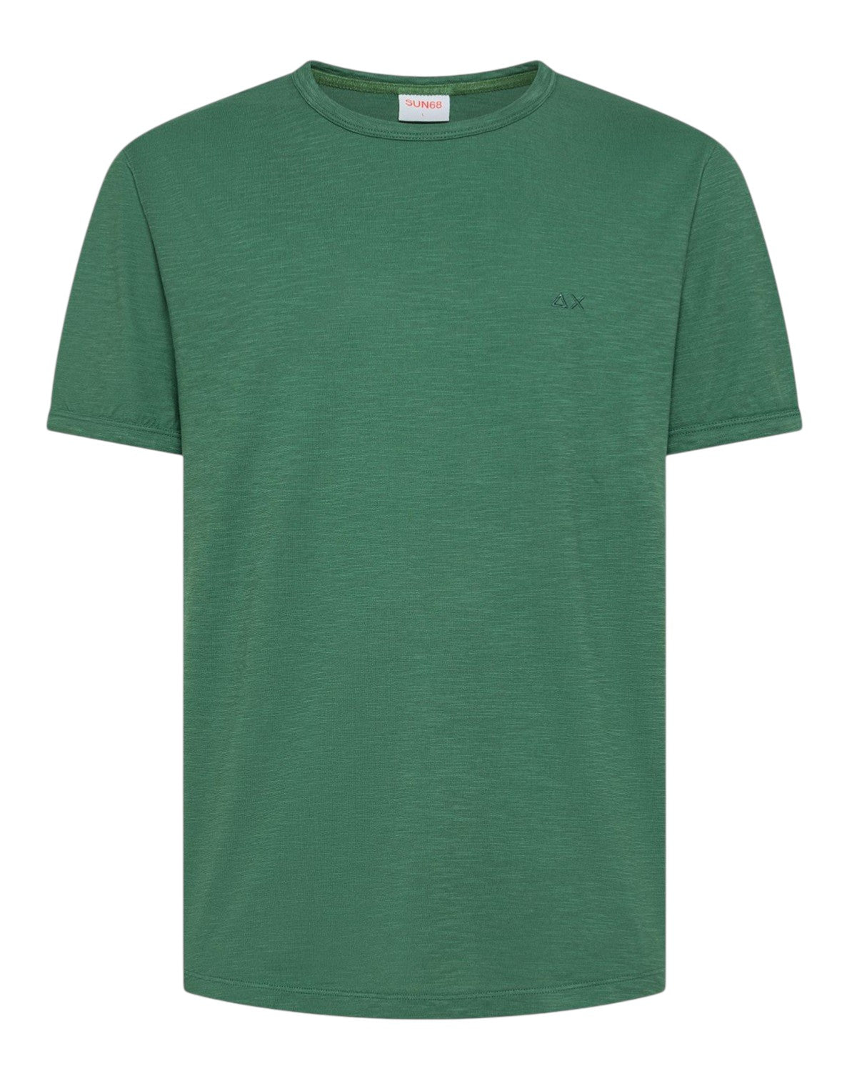 T-shirt Sun68 uomo T3611595 Jersey Cotone Fiammato Verde Muschio<BR/>
