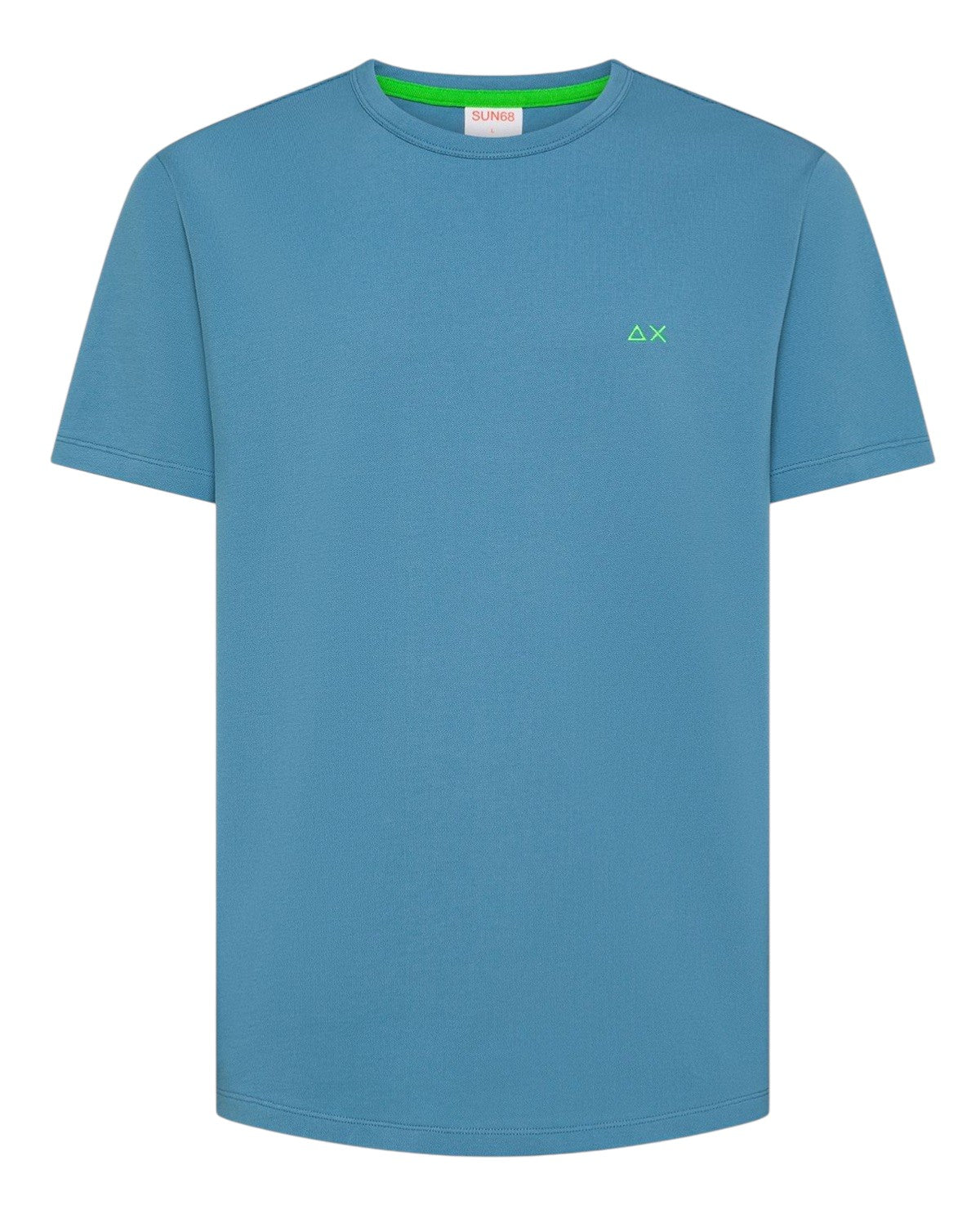 T-shirt Sun68 uomo T3611856 Piquet Solid Color Blu Avio<BR/>