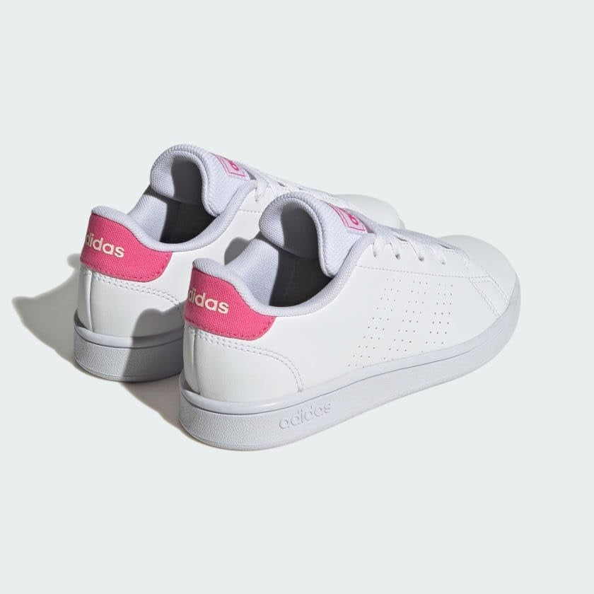 Sneakers Adidas "Advantage" Bianche con Dettagli Rosa 