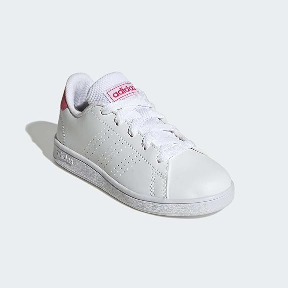 Sneakers Adidas "Advantage" Bianche con Dettagli Rosa 