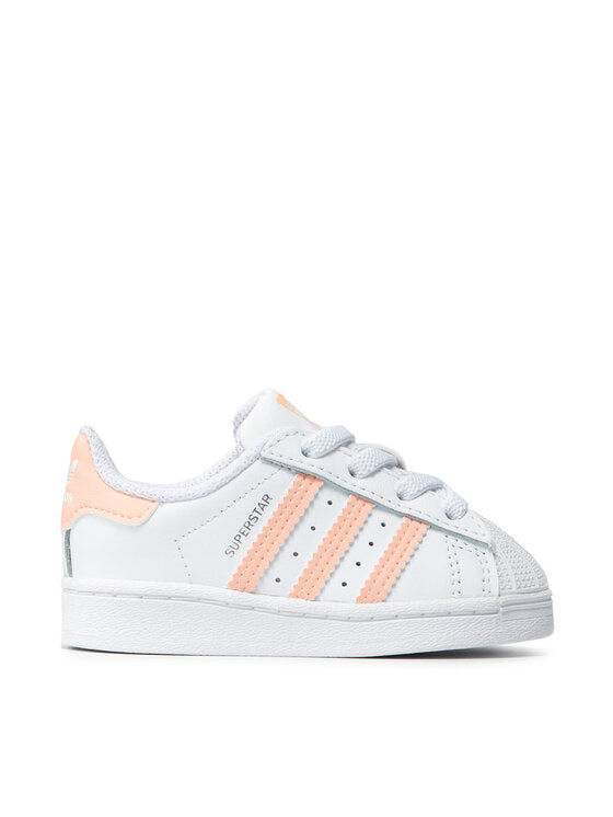 Sneakers "American Superstar" bianco e rosa da bambina 