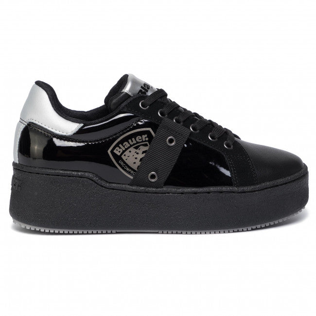 Sneakers Donna "Madeline02" Nere in Pelle 