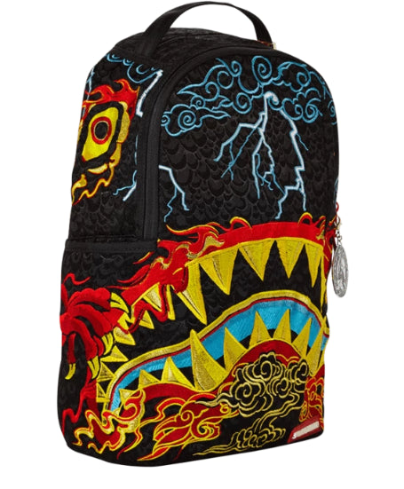 Zaino Shark "Dragon Nightmare" con Ricamo Fiamme e Fulmini 