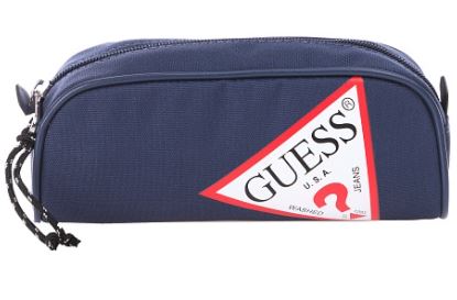 Astuccio Guess Blu con Logo Triangolo Frontale 