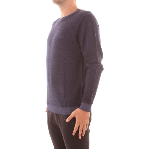 Maglia blu da uomo in lana con logo Sun68 ricamato 