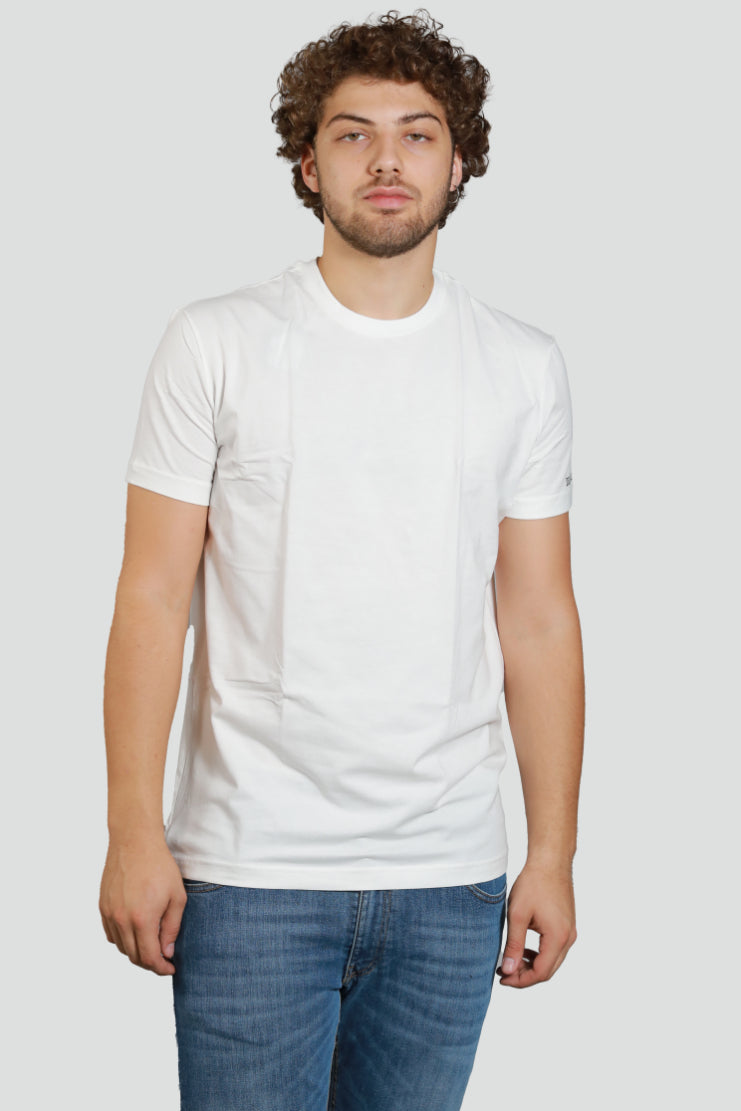 T-shirt Dsquared2 Bianca con Logo Minimal in Cotone 