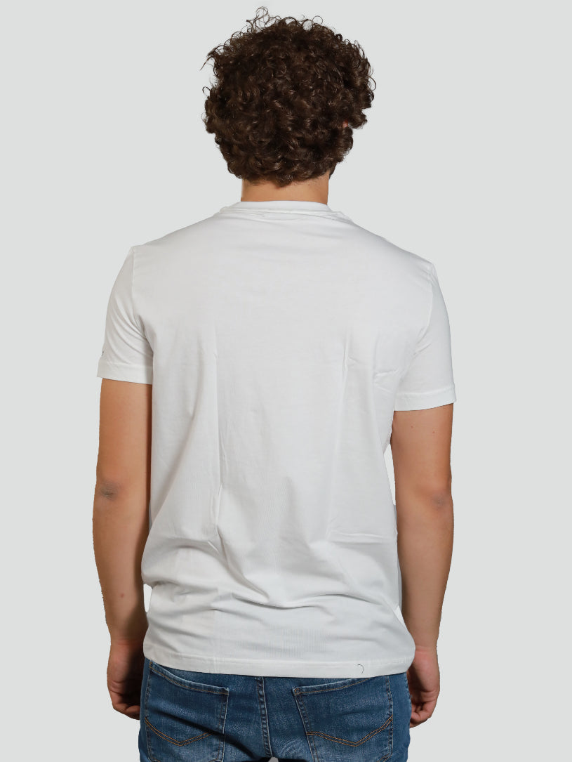 T-shirt Dsquared2 Bianca con Logo Minimal in Cotone 