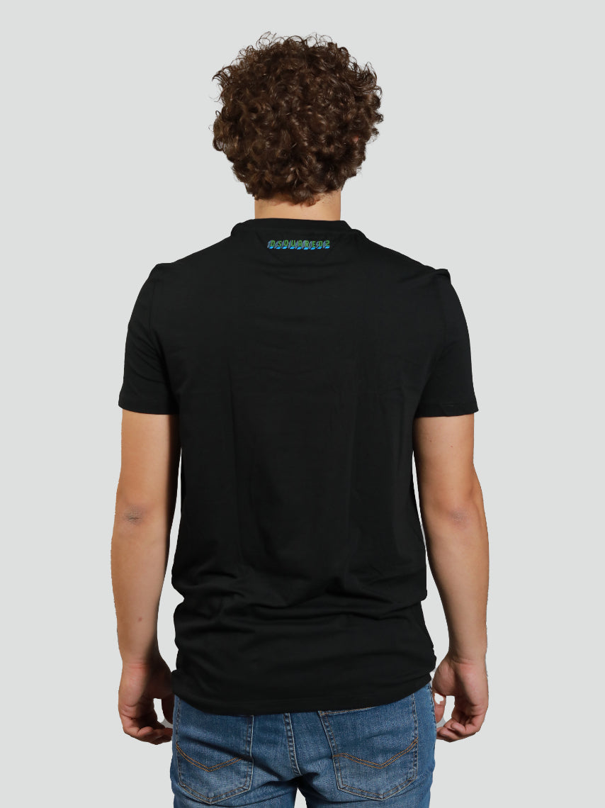 T-shirt Dsquared2 nera con Logo in Cotone 