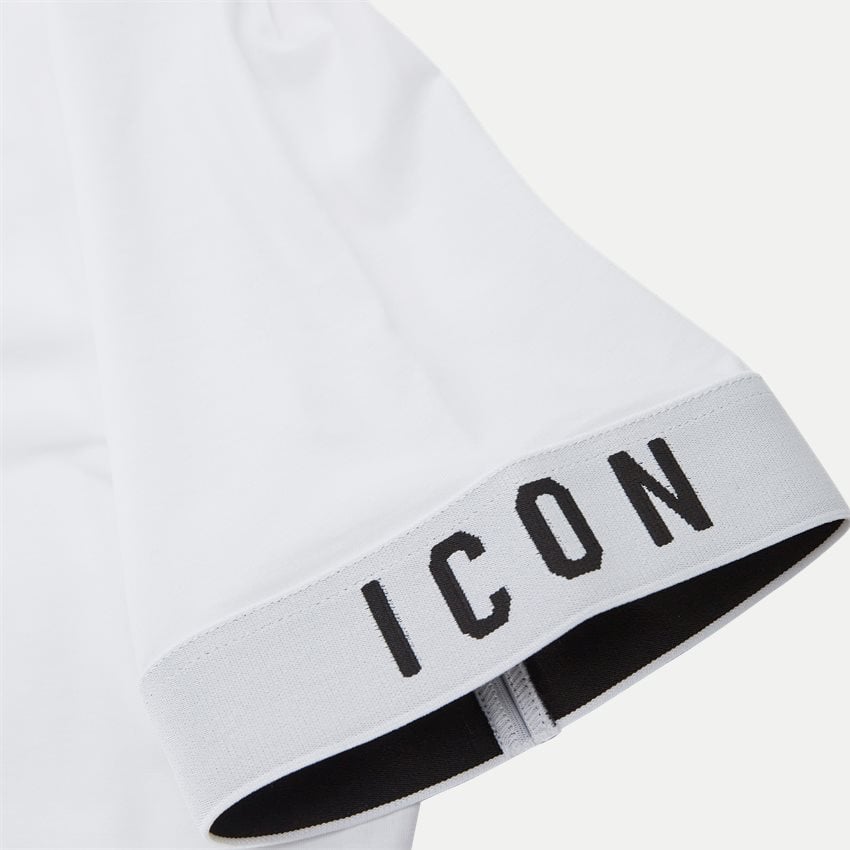 T-shirt Dsquared2 Bianca con Logo ICON  in Cotone 