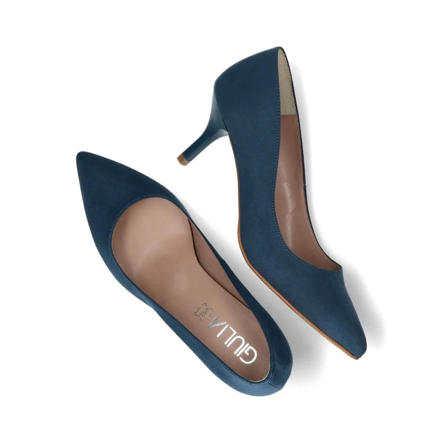 Décolleté "Giulia" petrolio con Tacco 5 cm a Punta Sfilata 