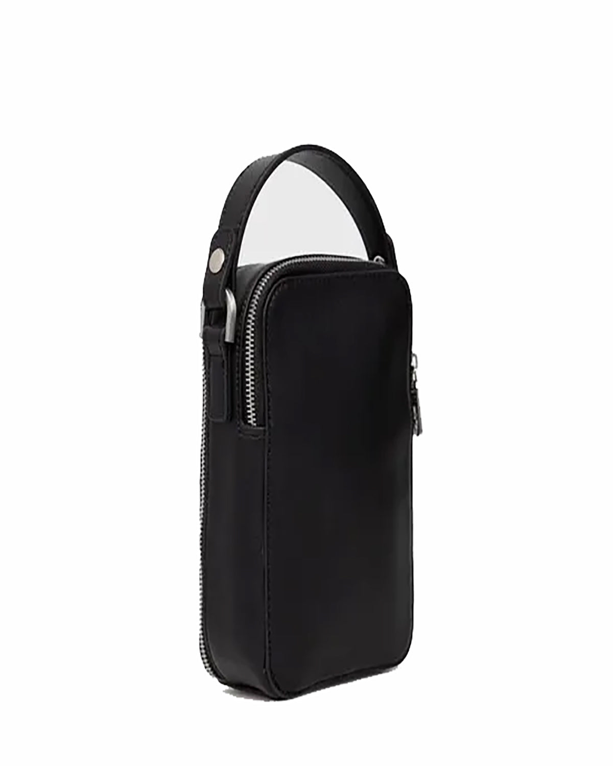 Borsello Uomo Guess Nero con Chiusura a Zip e Dettagli in Metallo 