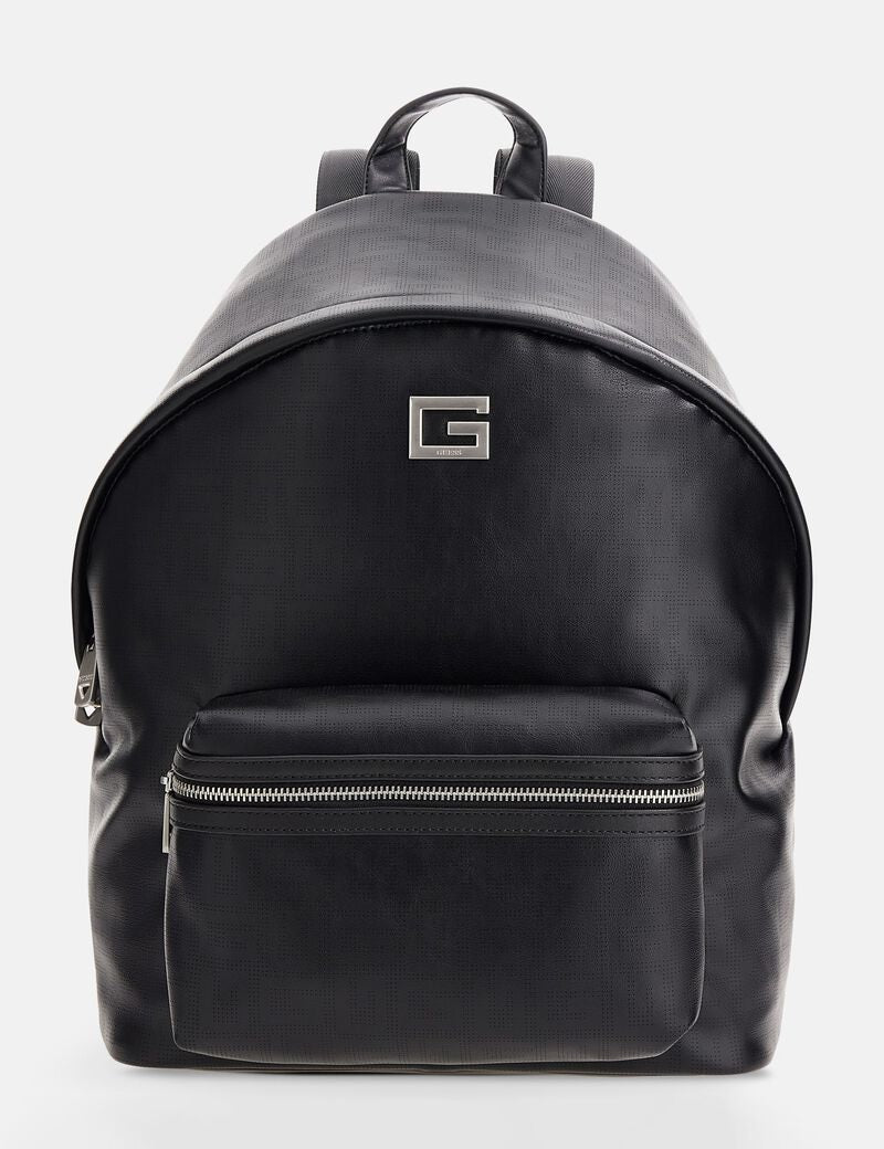 Zaino Guess nero con logo G frontale 