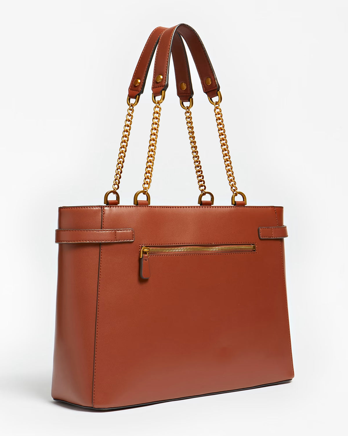 Shopper Guess "Zadie" whiskey in simil pelle con dettagli metallici oro 