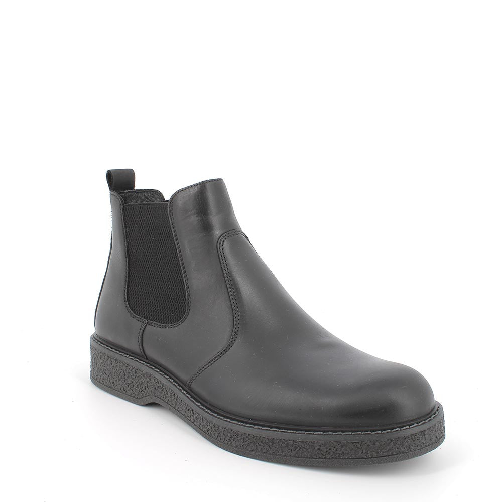 Stivaletti Beatles neri in pelle con elastico e sottopiede estraibile 