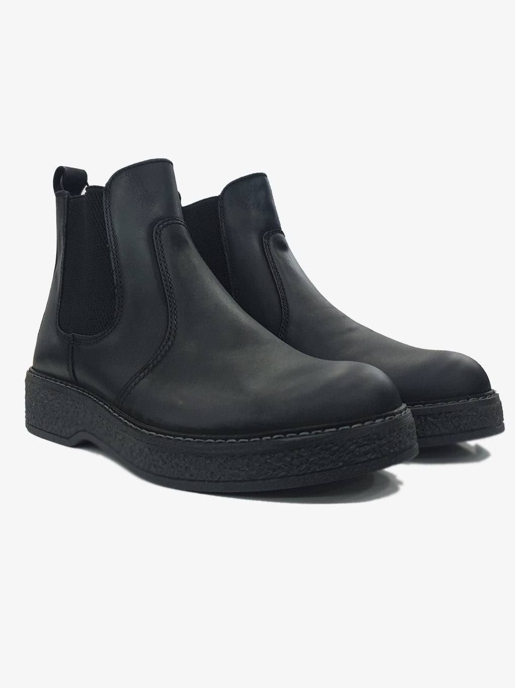 Stivaletti Beatles neri in pelle con elastico e sottopiede estraibile 