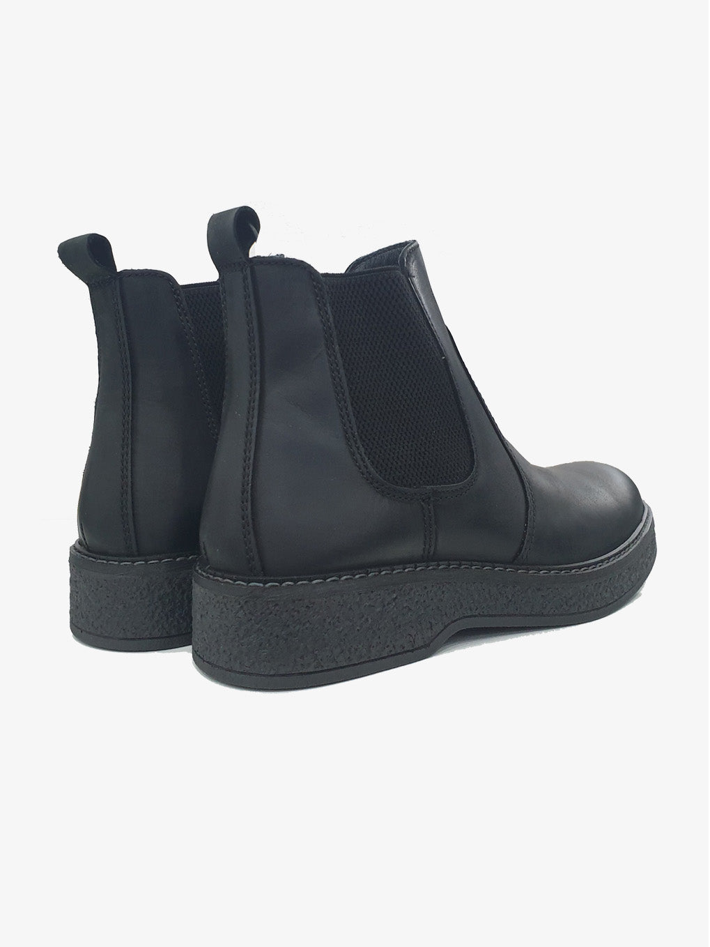 Stivaletti Beatles neri in pelle con elastico e sottopiede estraibile 