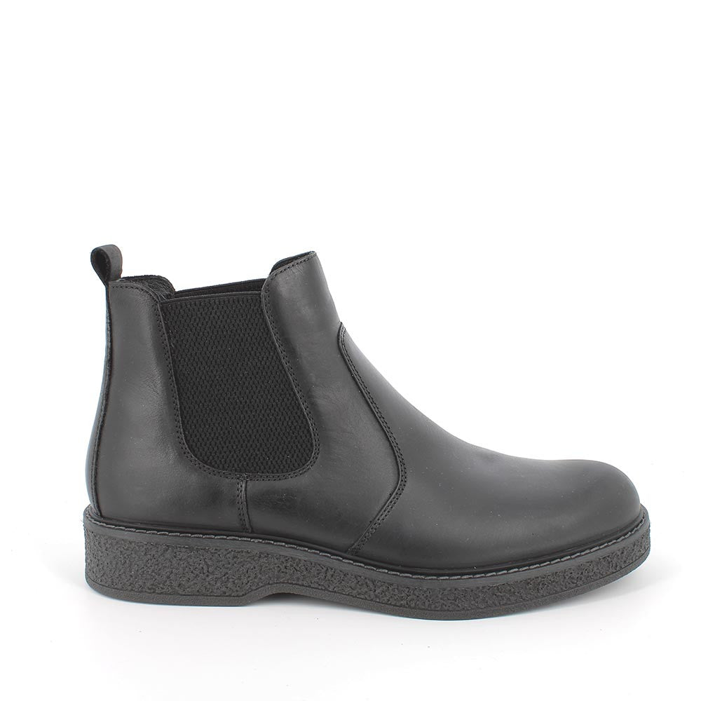 Stivaletti Beatles neri in pelle con elastico e sottopiede estraibile 