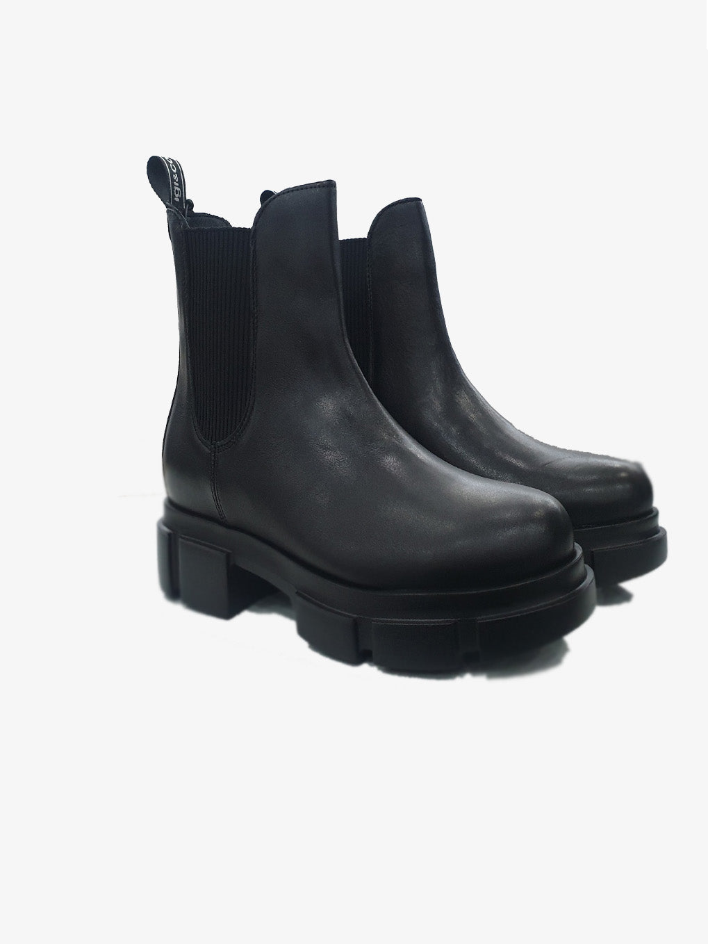 Stivaletti Donna IGI&CO in Pelle Nera con Elastico e Tacco 4,2 cm 