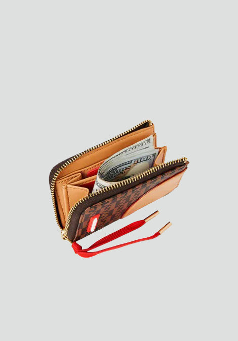 Portafoglio "Split Money Henney Wallet" Marrone con Dettaglio Shark 