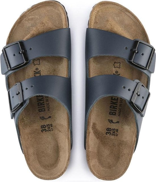 sandalo in pelle liascia blu "Arizona" 