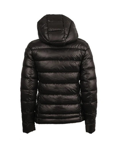 Piumino Blauer donna in nylon micro-rip nero con interno marrone 
