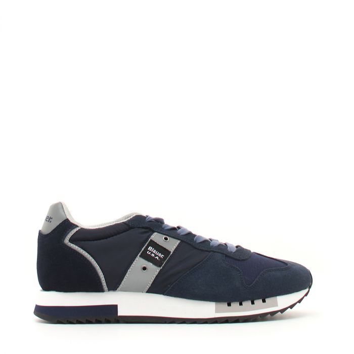 Sneakers "Queens01/TasNvy" Blu in Tessuto e Pelle Scamosciata 