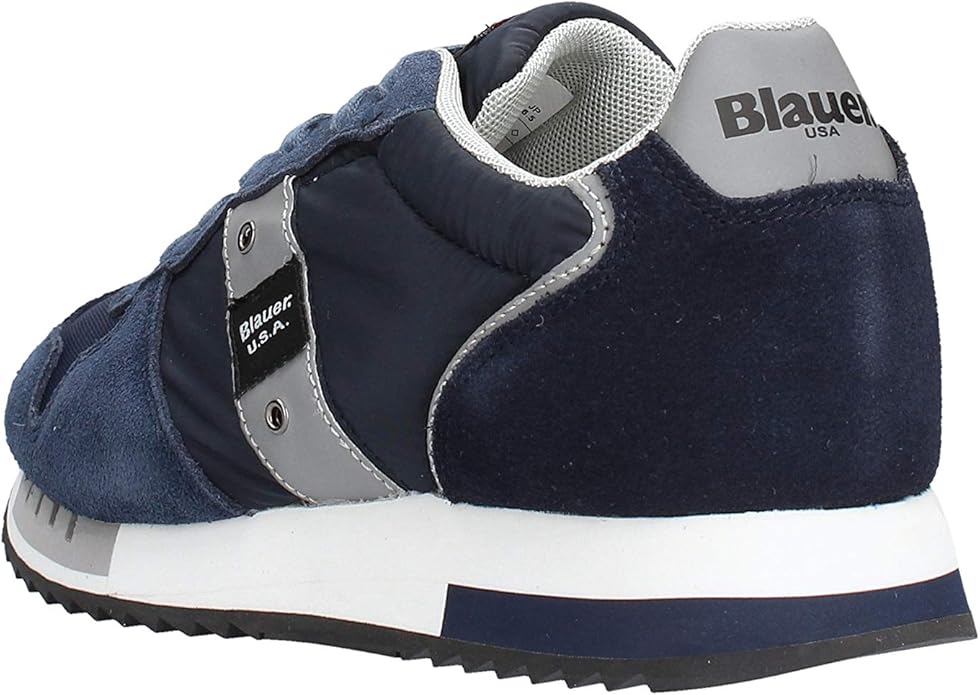 Sneakers "Queens01/TasNvy" Blu in Tessuto e Pelle Scamosciata 