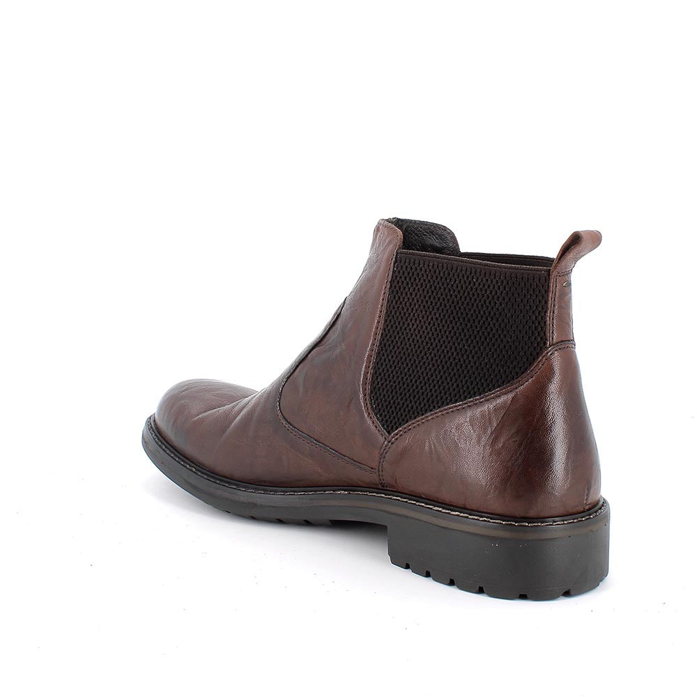 Stivaletti Beatles in pelle marrone legno con elastico e suola estraibile 