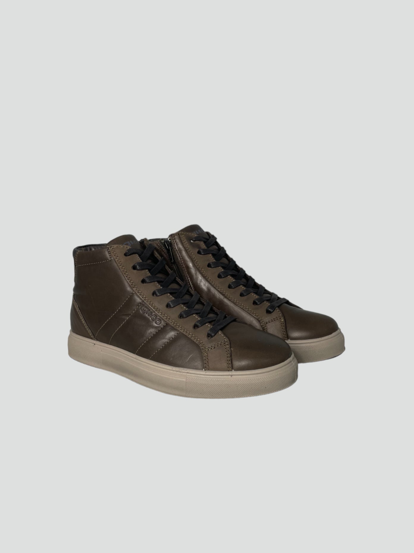 Polacchine marroni in pelle con zip laterale e suolaMemory Foam 
