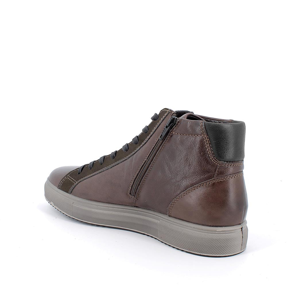 Polacchine marroni in pelle con zip laterale e suolaMemory Foam 