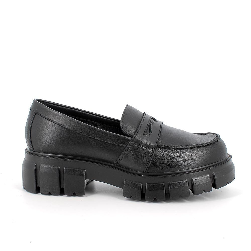 Mocassini Donna IGI&CO in Pelle Nera con Tacco 5 cm 