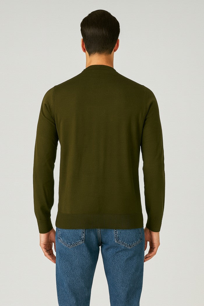 Maglia verde militare in Misto Viscosa Silk Touch 