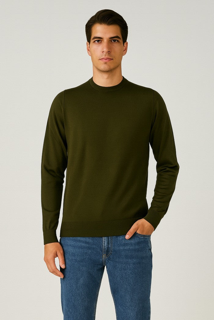 Maglia verde militare in Misto Viscosa Silk Touch 