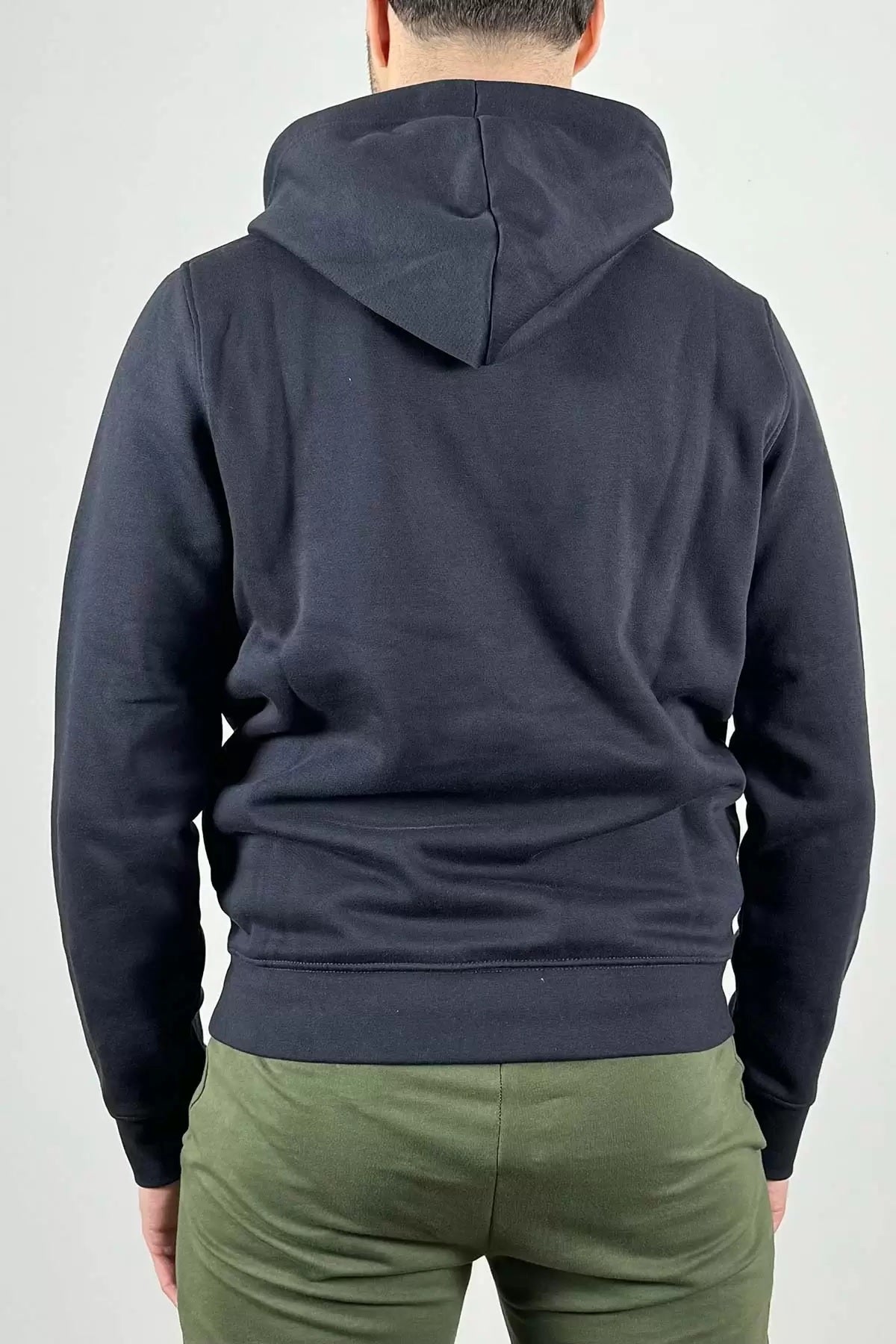 Felpa blu con cappuccio e patch gommata Markup 