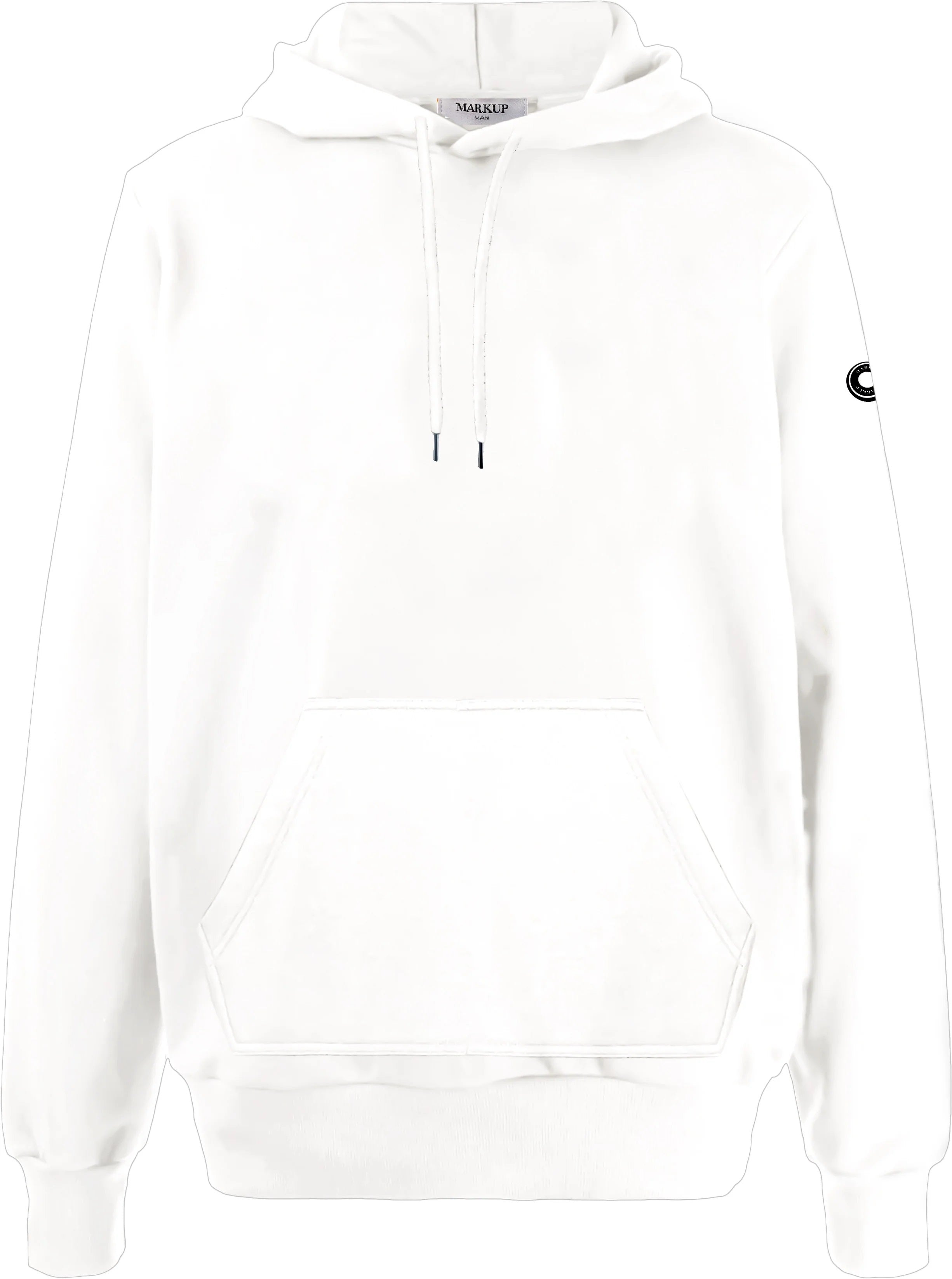 Felpa bianca con cappuccio e patch gommata Markup 