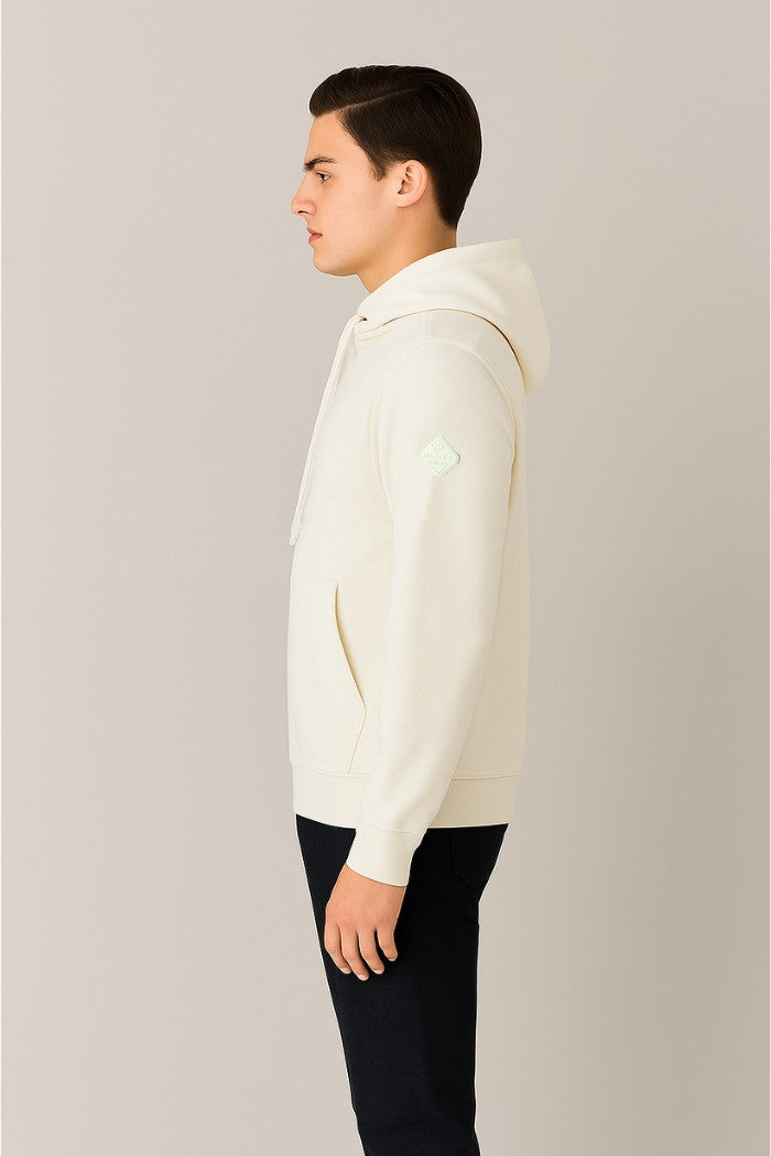 Felpa bianca con cappuccio e patch gommata Markup 