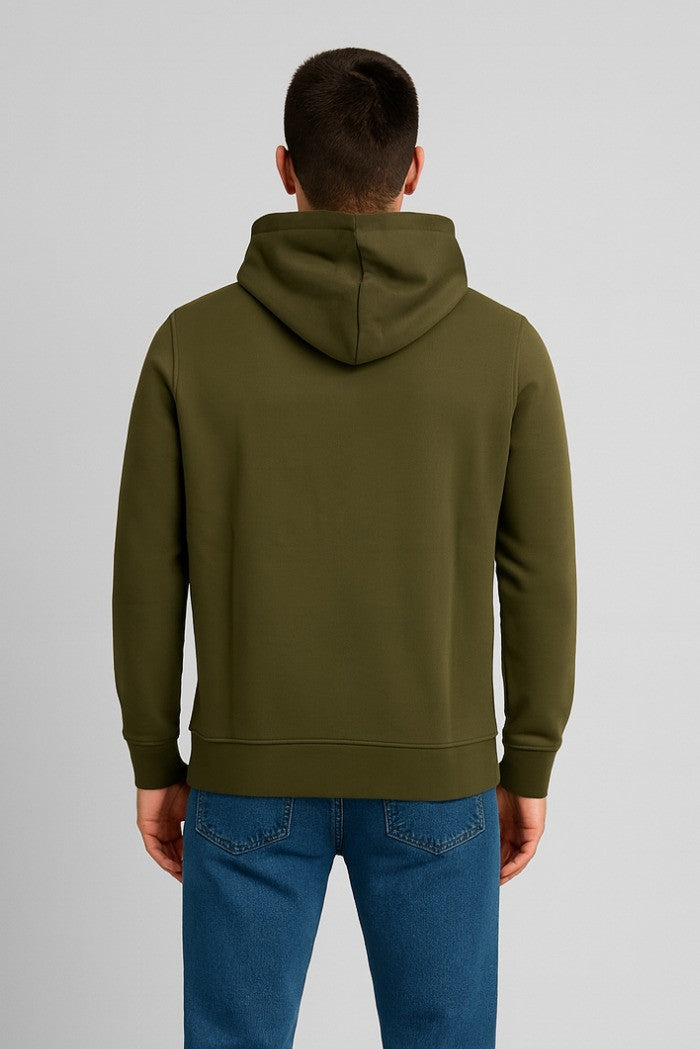 Felpa verde militare con cappuccio e patch gommata Markup 