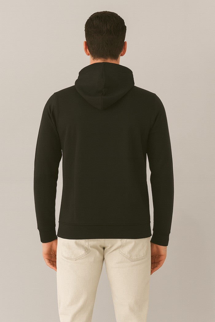 Felpa nera con cappuccio e patch gommata Markup 