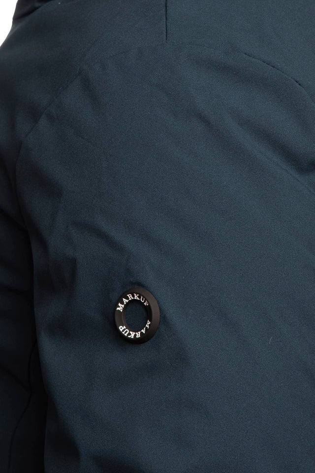 Giubbotto Reversibile Blu con Cappuccio e Imbottitura Sintetica 