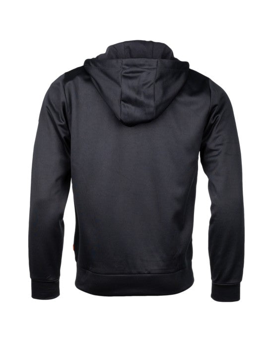 Felpa blu da uomo in tessuto tecnico con cappuccio e zip 