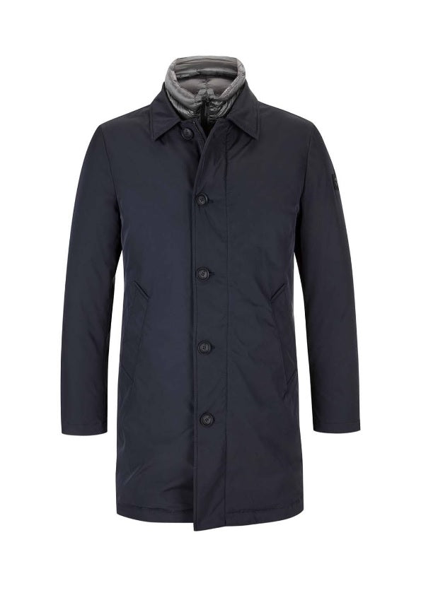 Parka "Cambridge" Blue in Microfibra con Gilet Trapuntato Rimovibile 