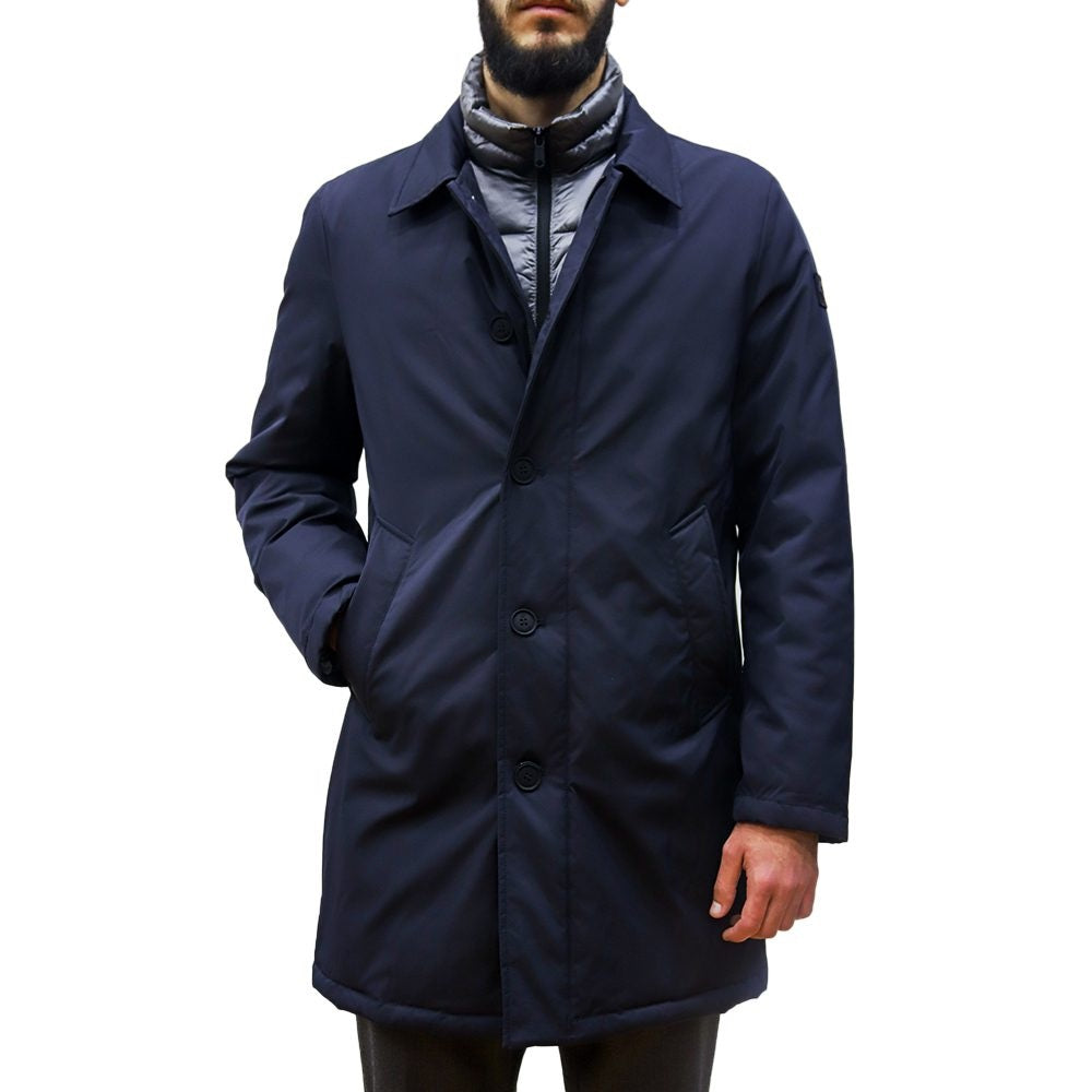 Parka "Cambridge" Blue in Microfibra con Gilet Trapuntato Rimovibile 
